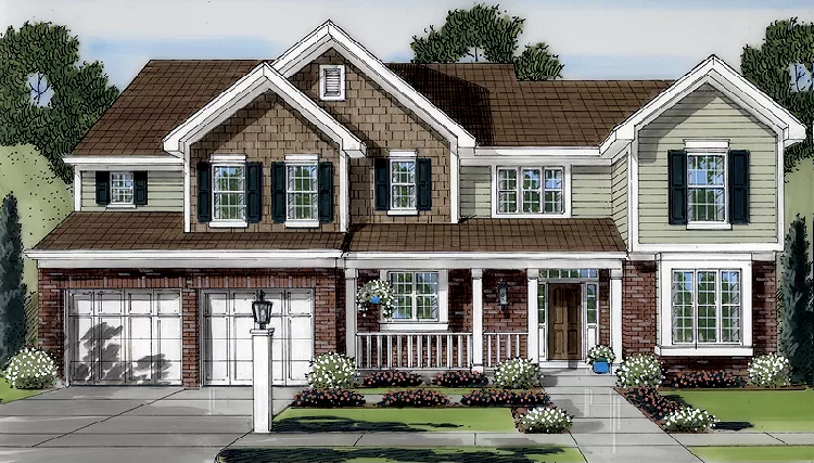 image of 2 story country house plan 7838